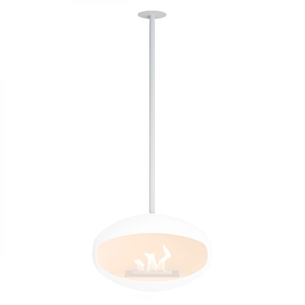 Witte plafondbeugel en stang - Cocoon Fires Cocoon Fires | Bioethanolhaard-shop.nl | Accessoires voor een bio-ethanol haard
