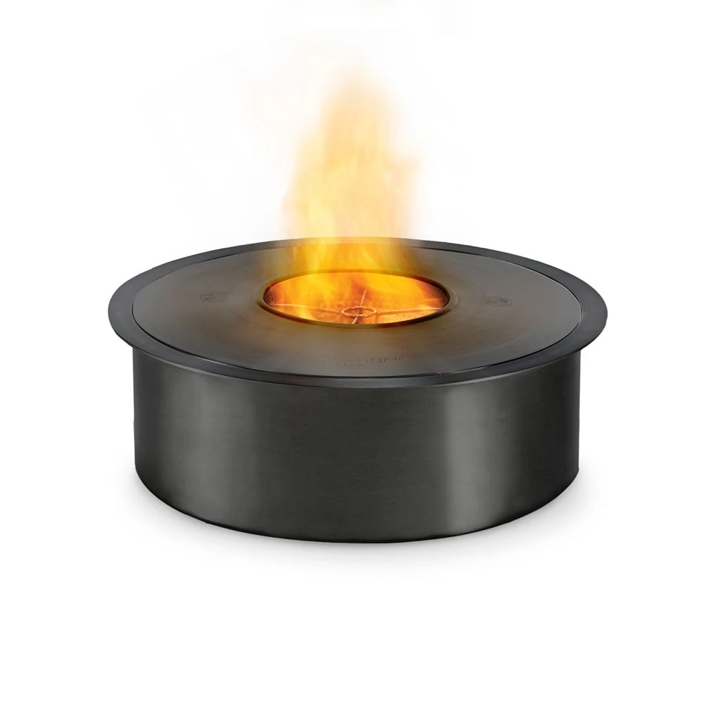 AB8 Bio-ethanol brander - 40,2 cm | EcoSmart Fire | Ronde handmatige bio-ethanol brander | Roestvast staal , Zwart afbeelding 1