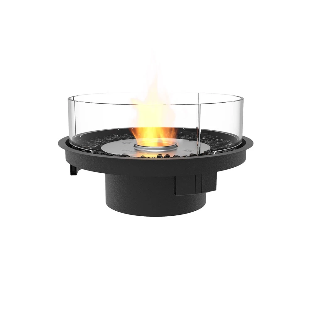 Round 20 bio-ethanol haard inbouwkit | EcoSmart Fire | Ronde handmatige bio-ethanol brander | Staal , Zwart afbeelding