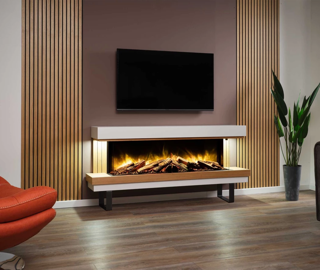 Elara 1300 | Flamerite Fires | Floating | Wit afbeelding 1