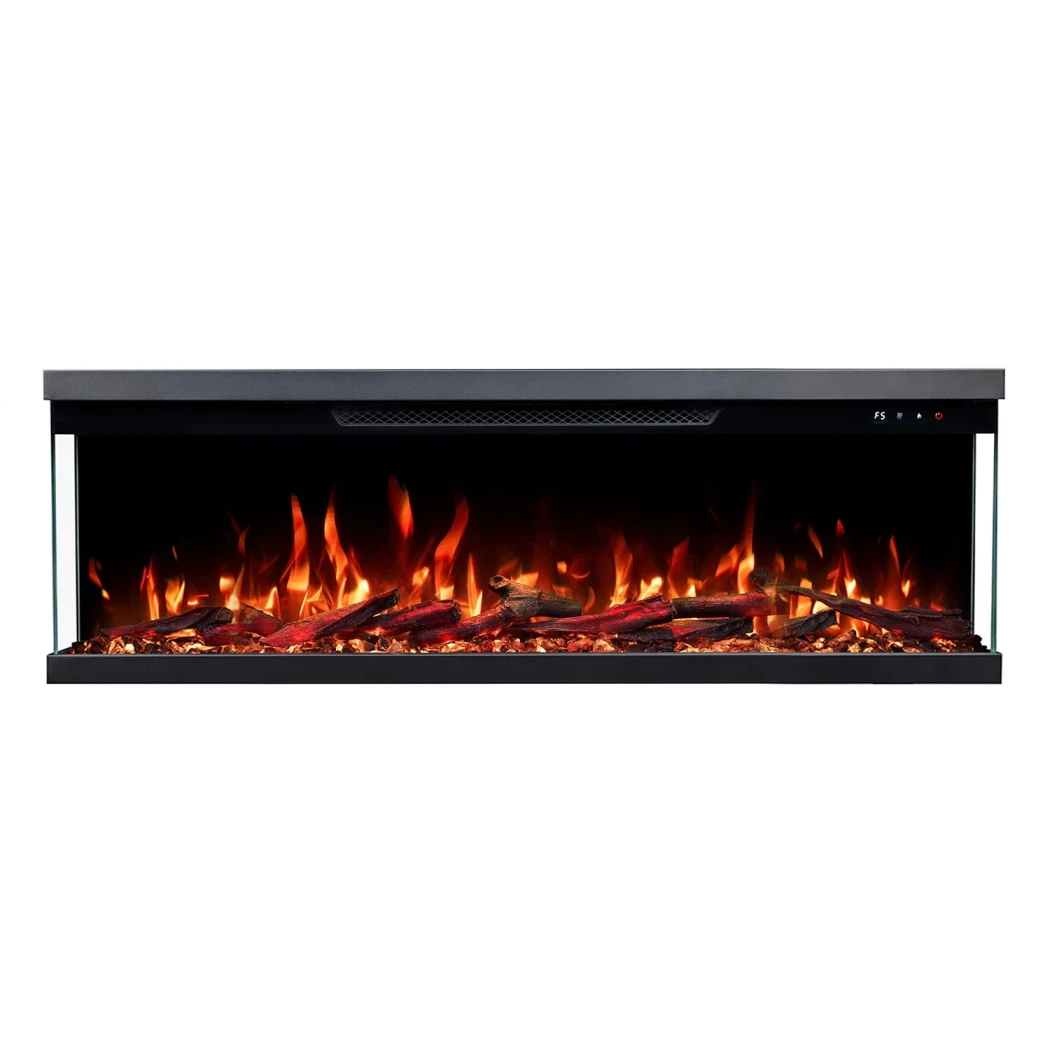 Unity - Elektrische Haard 107 - Emotion Flame - Driezijdig - Panoramisch glas - Gloeiende LED-vlammen afbeelding