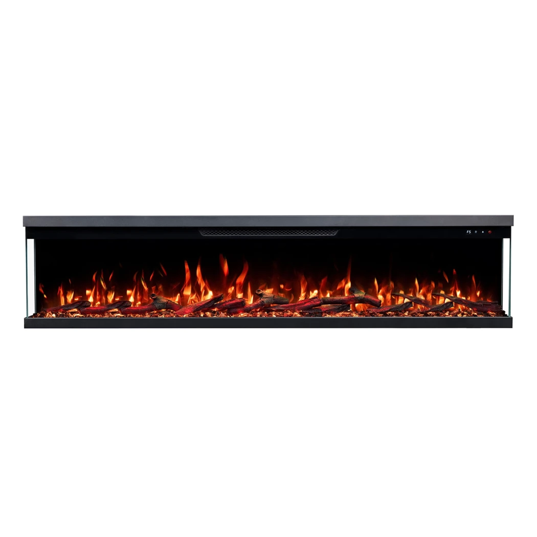 Unity 152 - Elektrische Haard - Emotion Flame - Driezijdig - Panoramisch Glas - Gloeiende LED Vlammen afbeelding