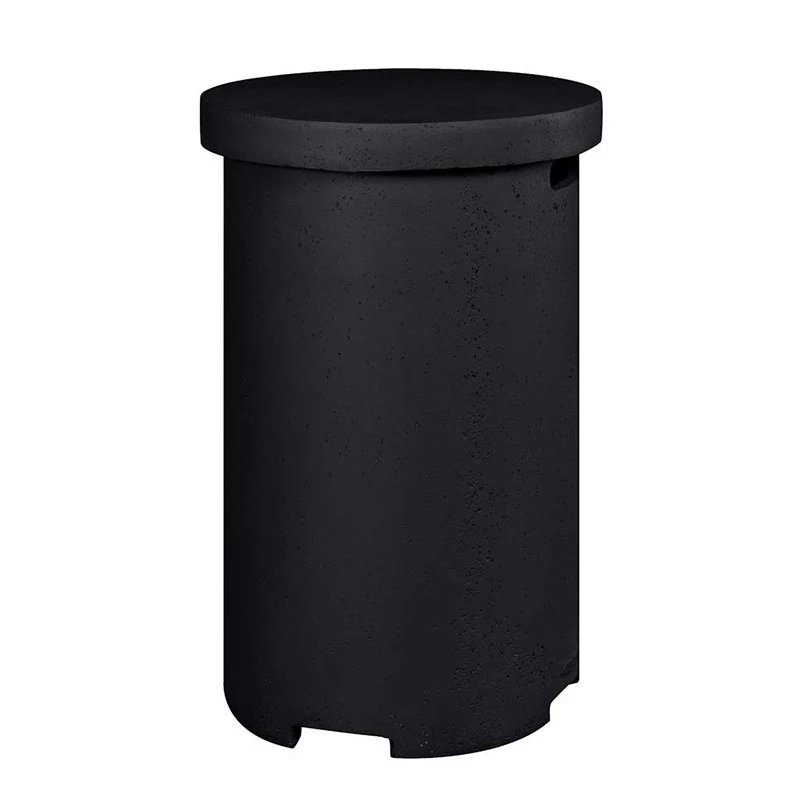 Ronde gasfles opberging - zwart  | Bioethanolhaard-shop.nl | Gasflessenverberger