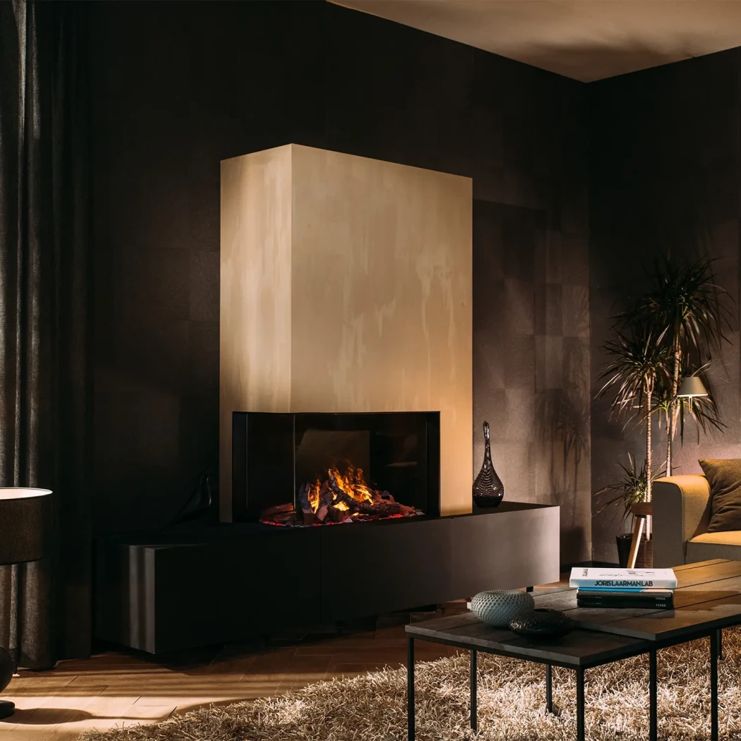 e-Matrix Mood 800-500 II - Waterdamp haard - Hoek waterdamp haard inzetstuk