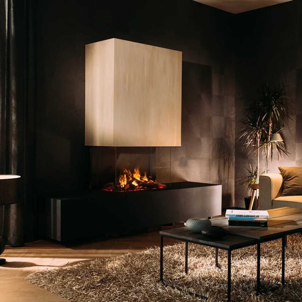 e-Matrix Mood 800-500 III - Faber waterdamp haard - Driezijdige waterdamp haar inzetstuk