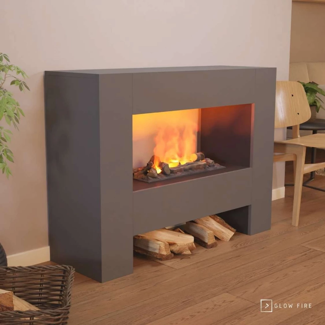 Glow Fire Fallada Grijs- OMC 600 | Vrijstaande Waterdamphaard - 120 cm x 90 cm x 40 cm afbeelding