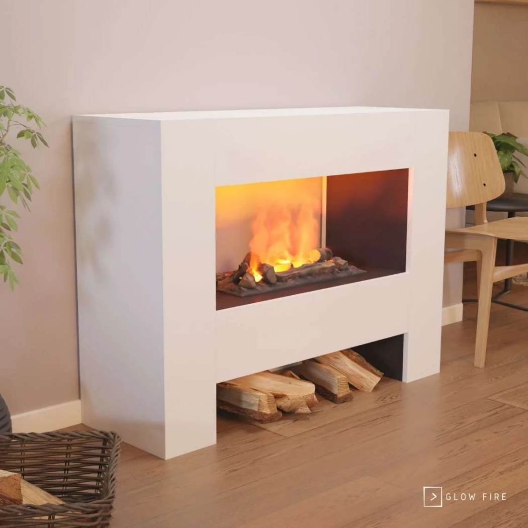 Glow Fire Fallada Wit - OMC 600 | Vrijstaande Waterdamphaard - 120 cm x 90 cm x 40 cm afbeelding 1