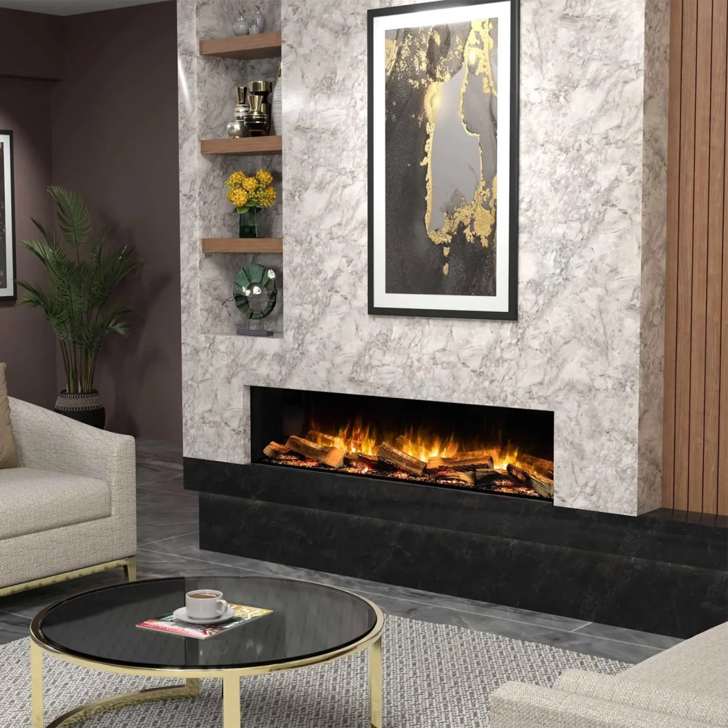 E-FX 1500 - 59" Flamerite Fires  | Bioethanolhaard-shop.nl | 3-zijdige inbouw elektrische haard