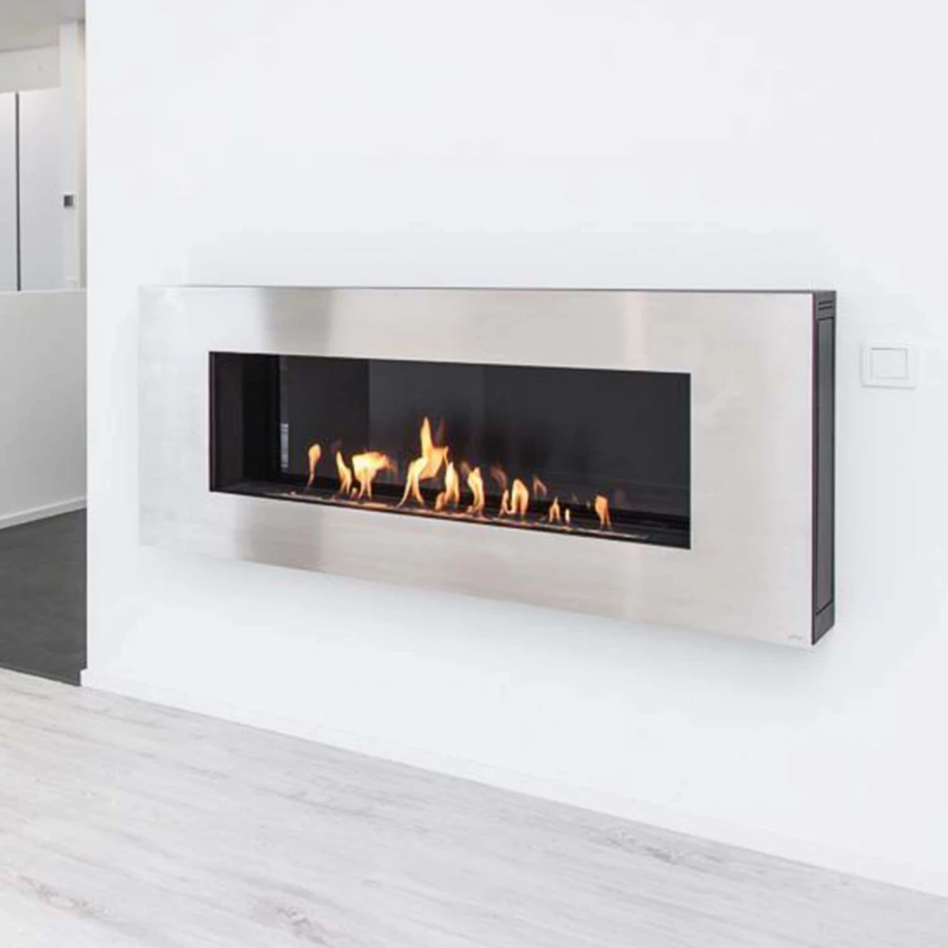 Apollo - Geborsteld Staal GlammFire  | Bioethanolhaard-shop.nl | Hangende bio-ethanol haard