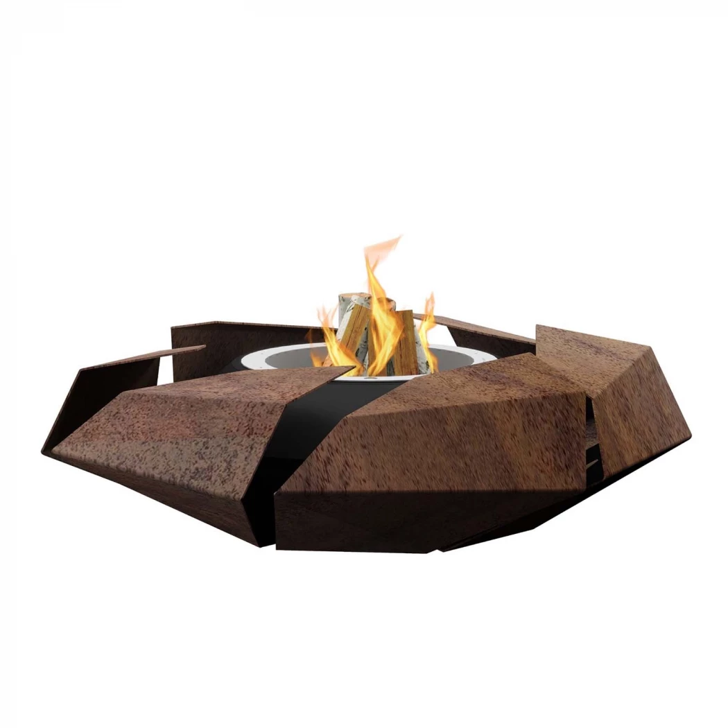 Stravaganza - Lakeret Corten Roest GlammFire  | Bioethanolhaard-shop.nl | Buiten vuurplaats