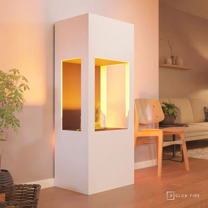Glow Fire Böll Wit - OMC 400 | Vrijstaande Waterdamphaard - 54 cm x 145 cm x 44 cm afbeelding 1