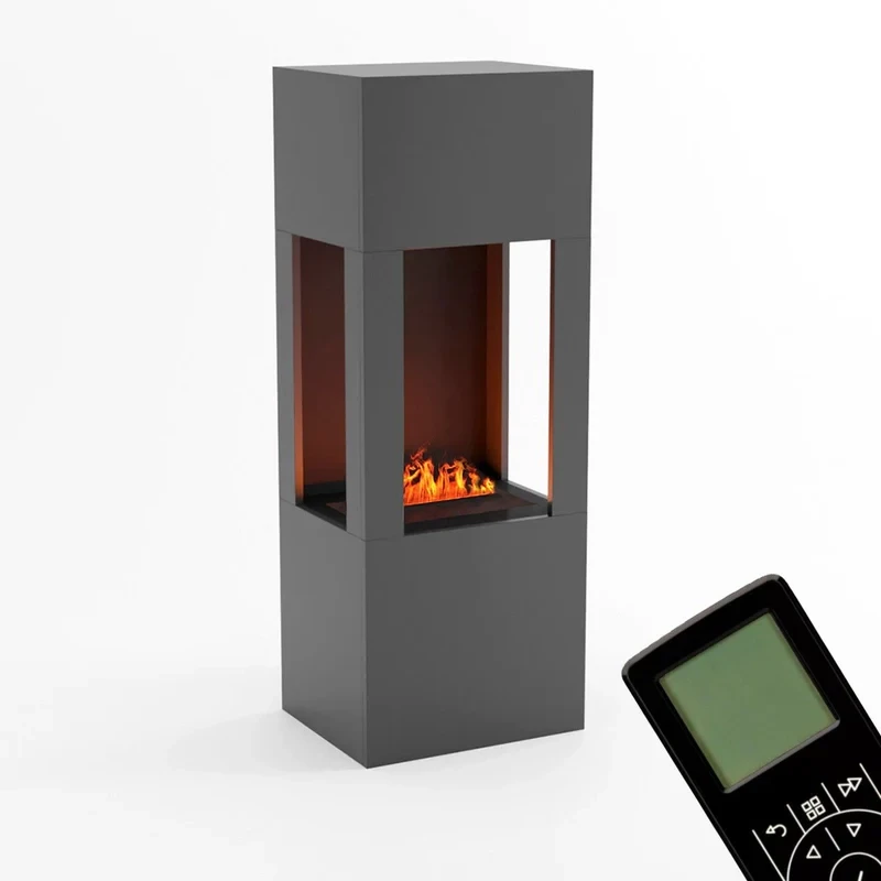 Glow Fire Böll Grijs - OMC 400 | Vrijstaande waterdamphaard - 54 cm x 145 cm x 44 cm afbeelding 1