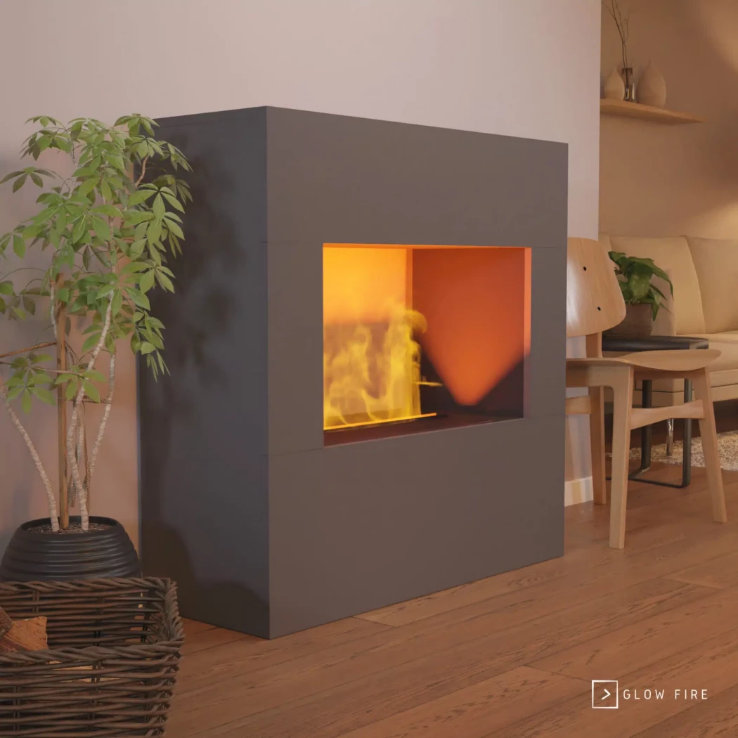 Goethe Waterdamp haard - Grå Glow Fire  | Bioethanolhaard-shop.nl | Vrijstaande waterdamphaard