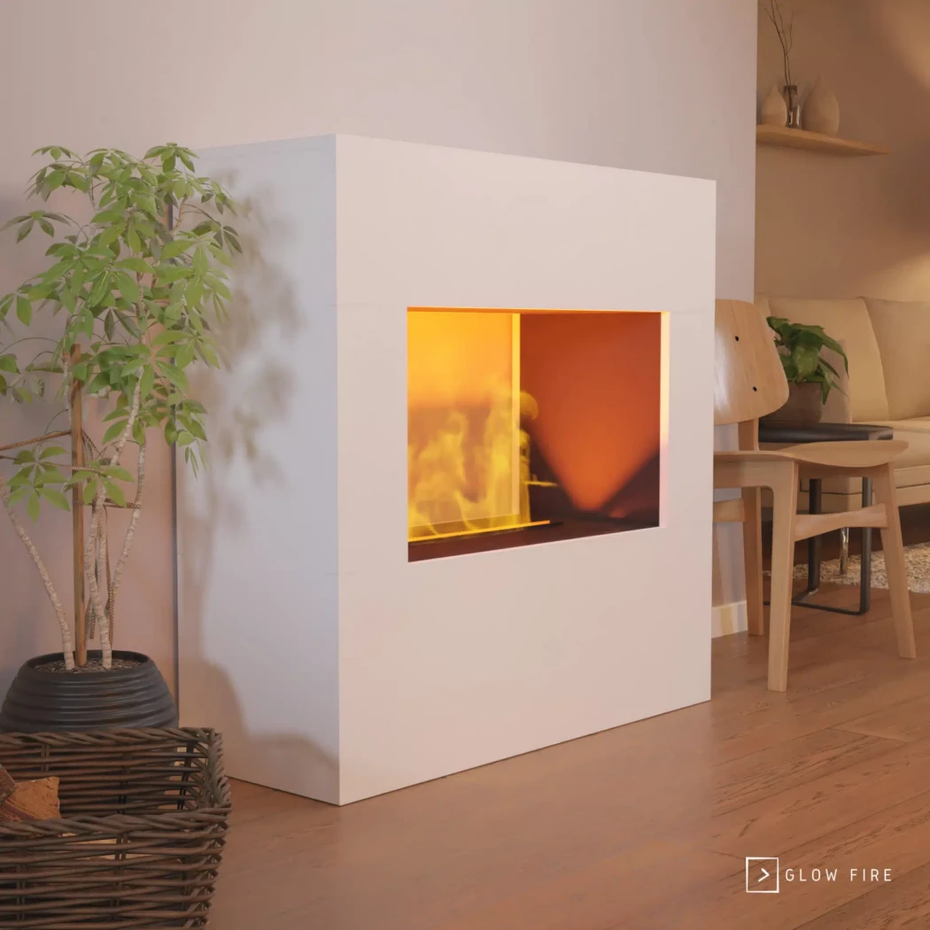 Goethe Waterdamp haard - Hvid Glow Fire  | Bioethanolhaard-shop.nl | Vrijstaande waterdamphaard