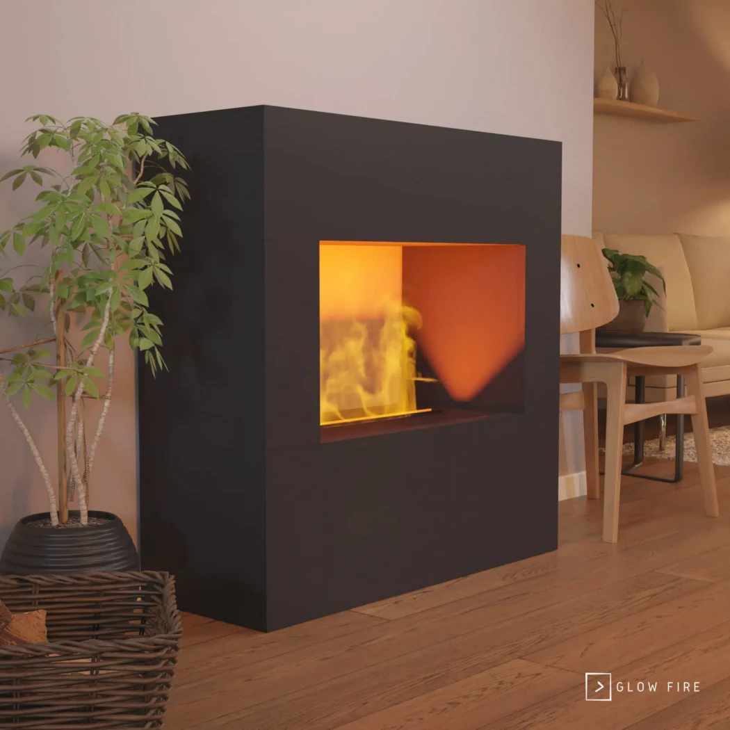 Goethe Waterdamp haard - Sort Glow Fire  | Bioethanolhaard-shop.nl | Vrijstaande waterdamphaard