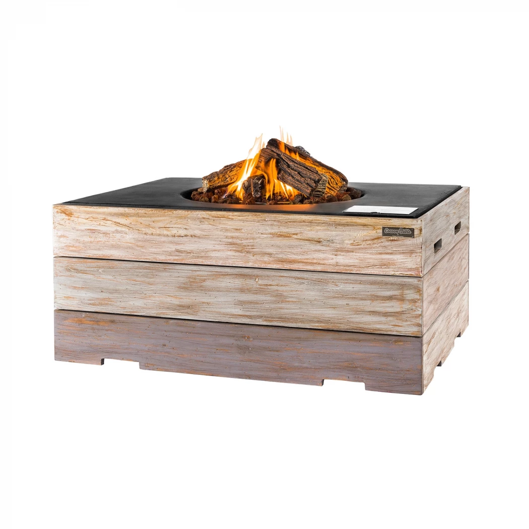 Cocoon vuurtafel N&N rechthoekig - zwart Happy Cocooning  | Bioethanolhaard-shop.nl |
