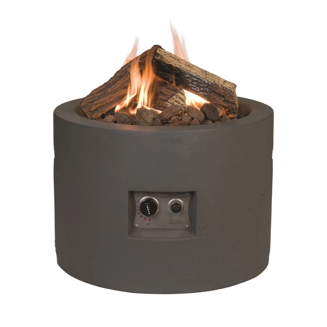 Cocoon vuurtafel rond - antraciet Happy Cocooning  | Bioethanolhaard-shop.nl | Vuurtafel met gasbrander