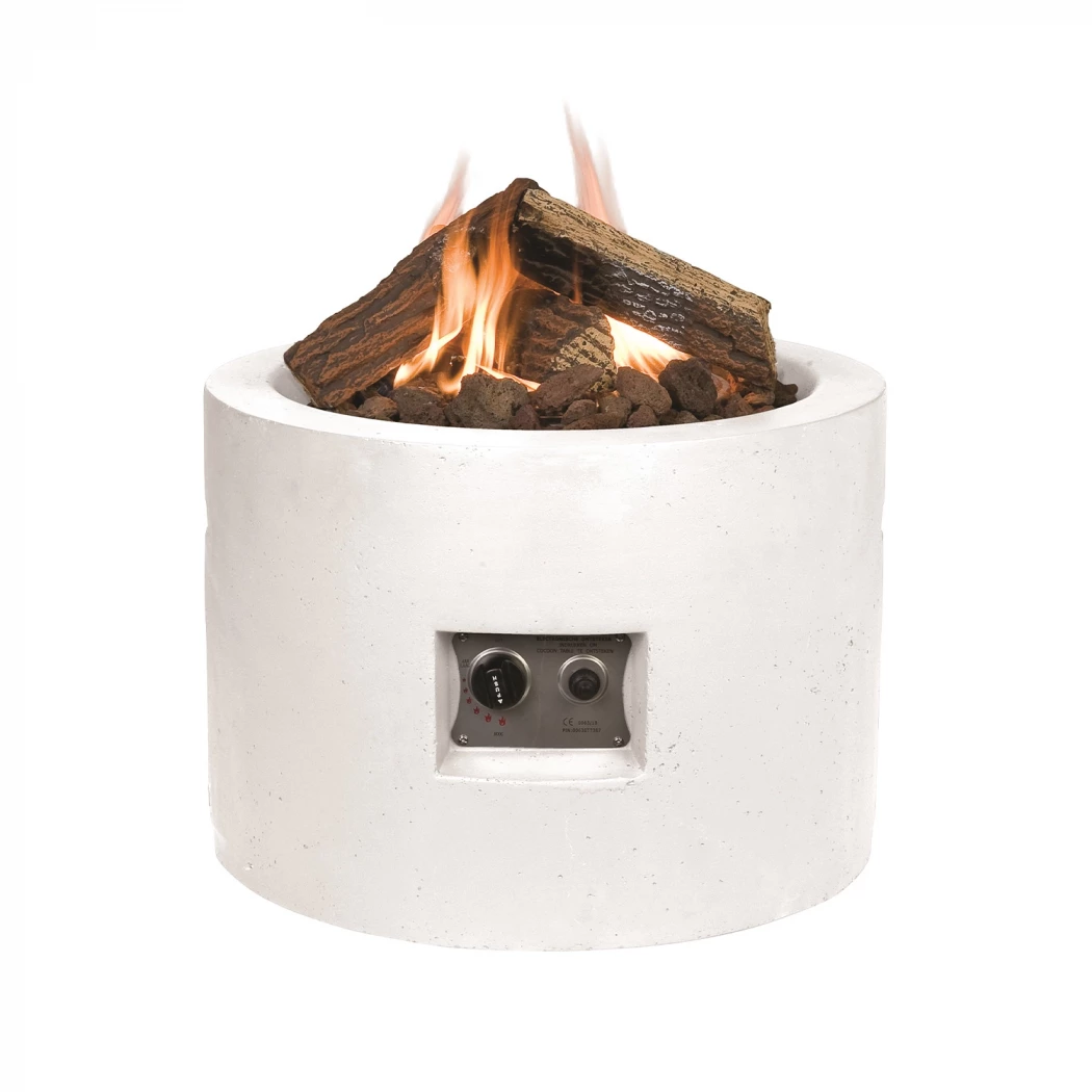 Cocoon vuurtafel rond - wit Happy Cocooning  | Bioethanolhaard-shop.nl | Vuurtafel met gasbrander