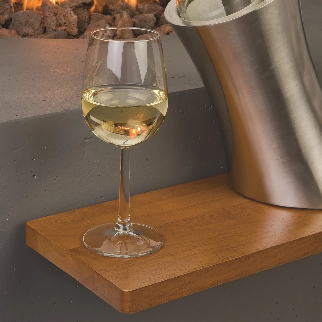 Houten zijtafel rechthoekige gashaard Happy Cocooning  | Bioethanolhaard-shop.nl | Accessoires voor buitenhaarden op gas