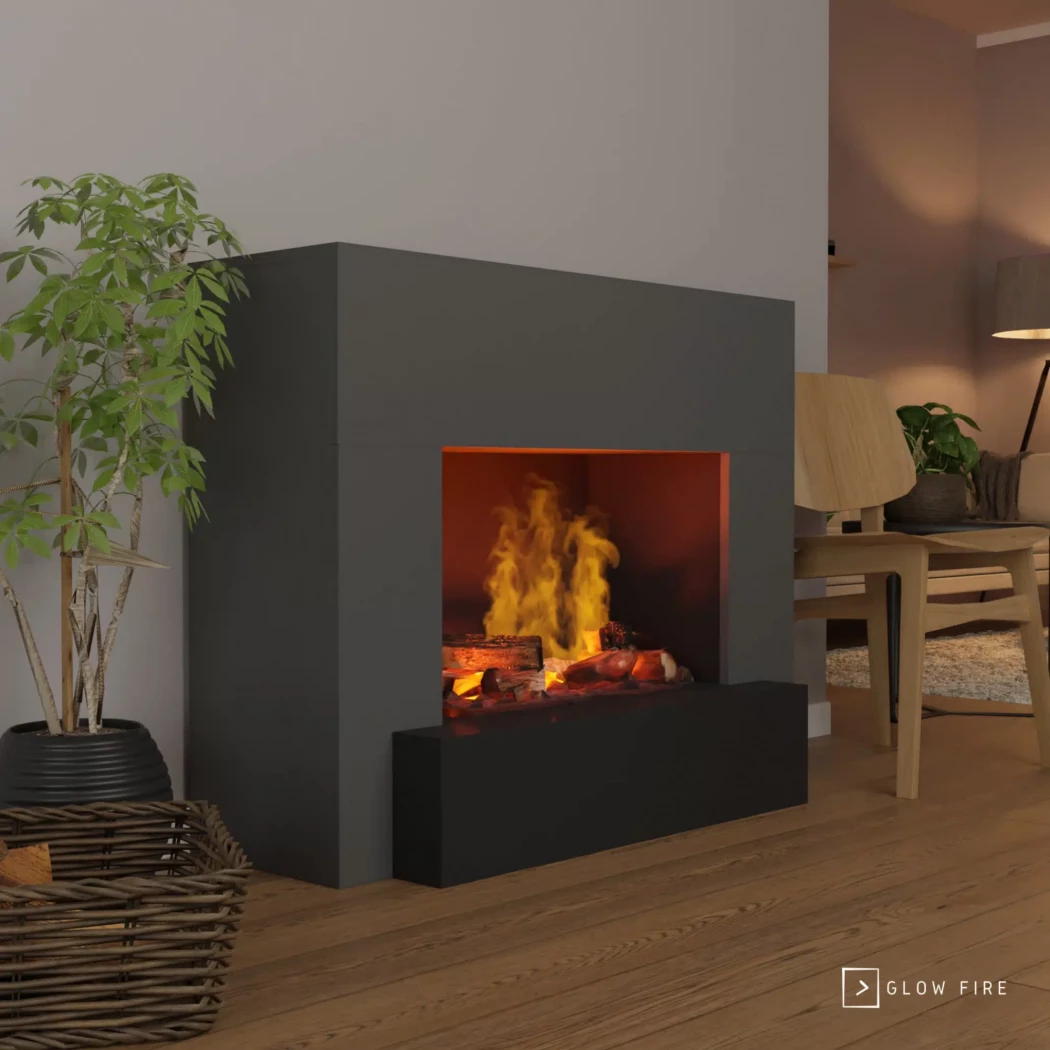 Hauptmann Waterdamp haard- Grå Glow Fire  | Bioethanolhaard-shop.nl | Vrijstaande waterdamphaard