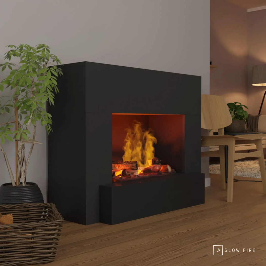 Hauptmann Waterdamp haard- Sort Glow Fire  | Bioethanolhaard-shop.nl | Vrijstaande waterdamphaard