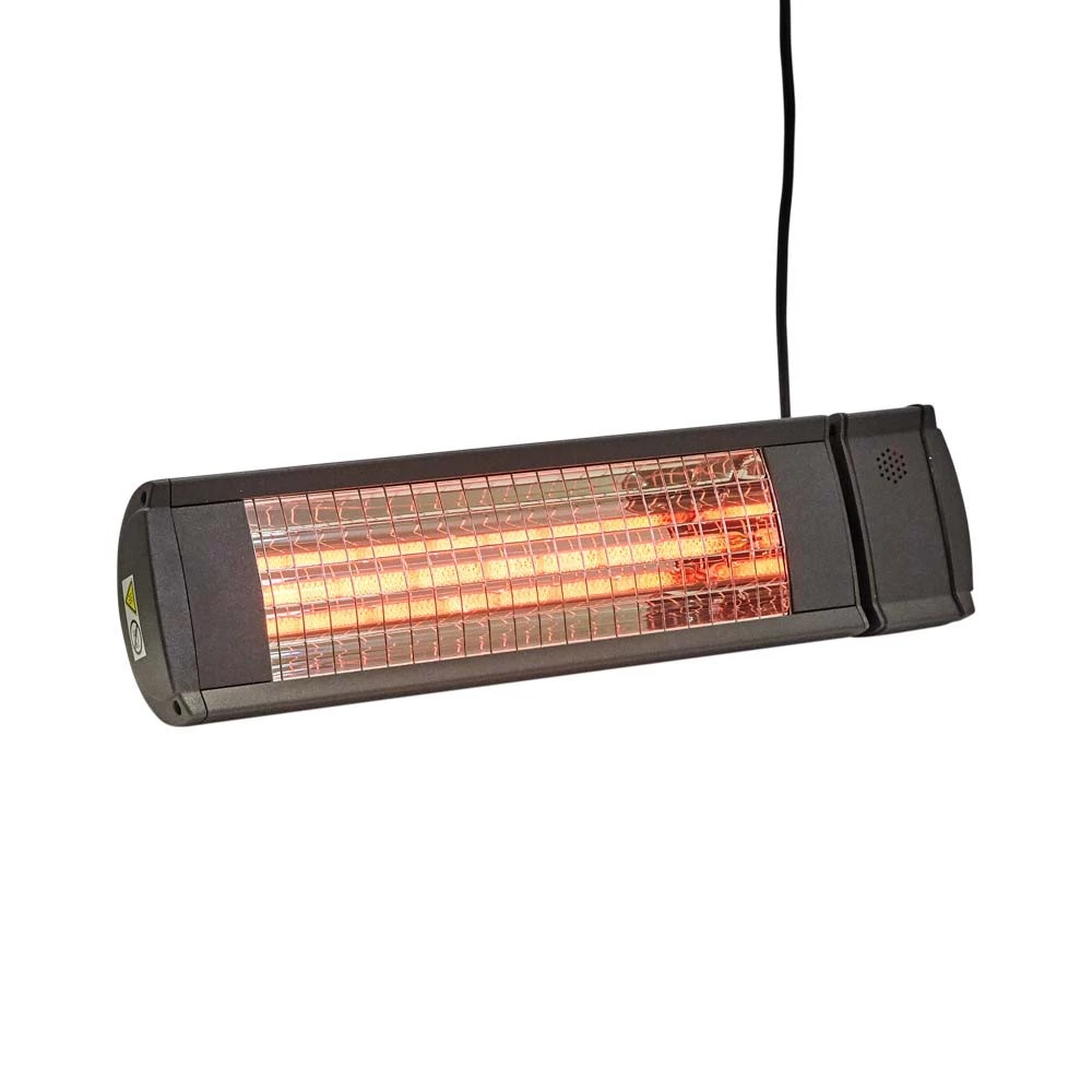 Terrasverwarmer HEAT1 ECO High-line 1500W - Antraciet HEAT1  | Bioethanolhaard-shop.nl | Muur-gemonteerde elektrische terrasverwarmer