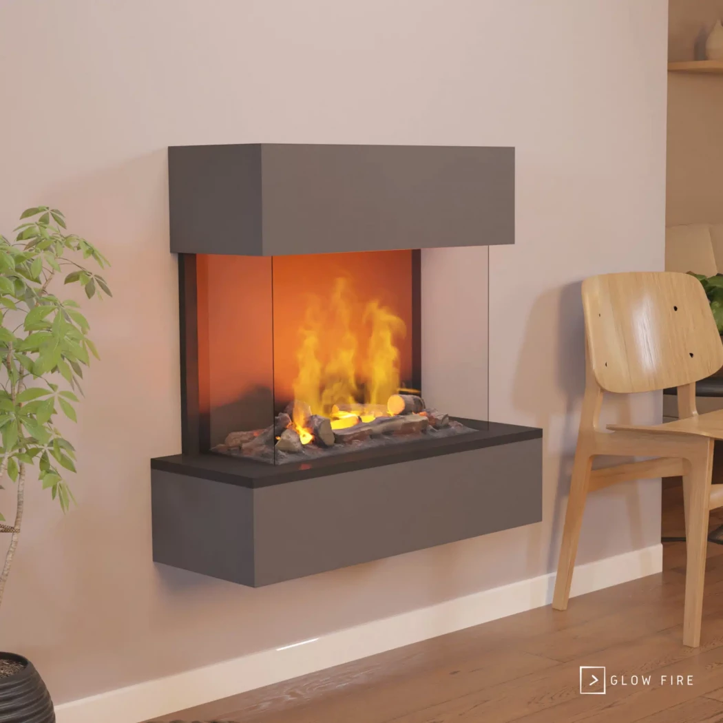 Hölderlin - Grå Glow Fire | Bioethanolhaard-shop.nl | Opti-myst wandhaard