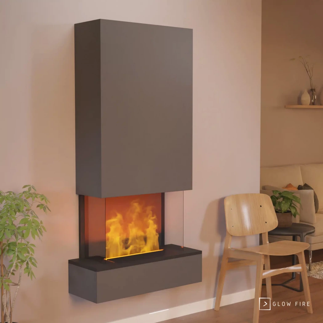 Hölderlin Høj - Grå Glow Fire | Bioethanolhaard-shop.nl | Opti-myst wandhaard
