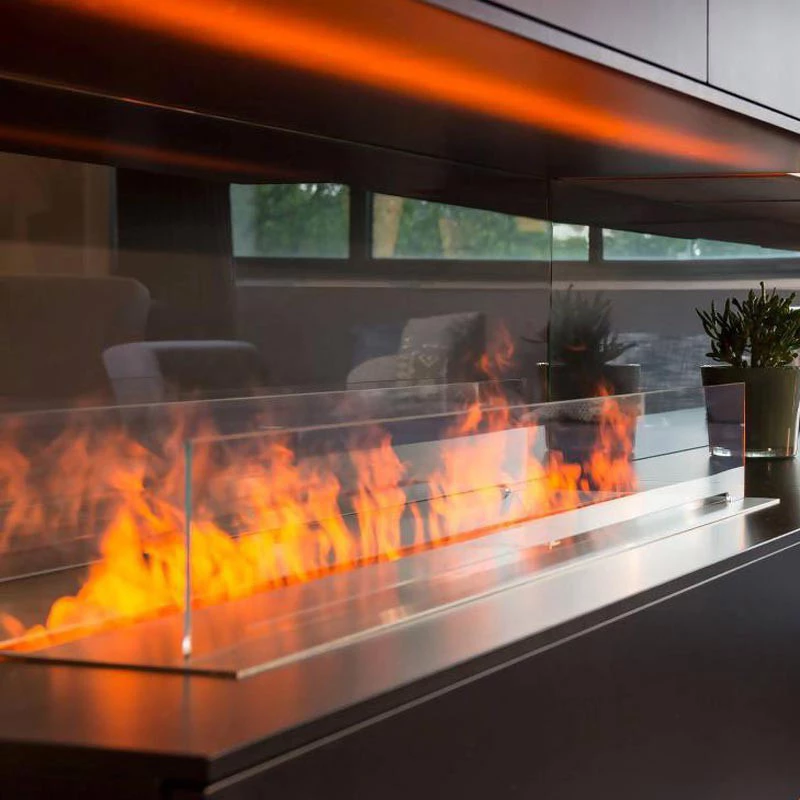 Mistero 1500 waterdamp haard Safretti  | Bioethanolhaard-shop.nl | 2-zijdige Opti-myst inbouwhaard