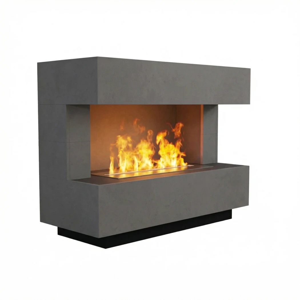 Kant Grijs - OMC 600 van Glow Fire | Vrijstaande Waterdamphaard - Geen Warmte, Realistische Vlam afbeelding 1