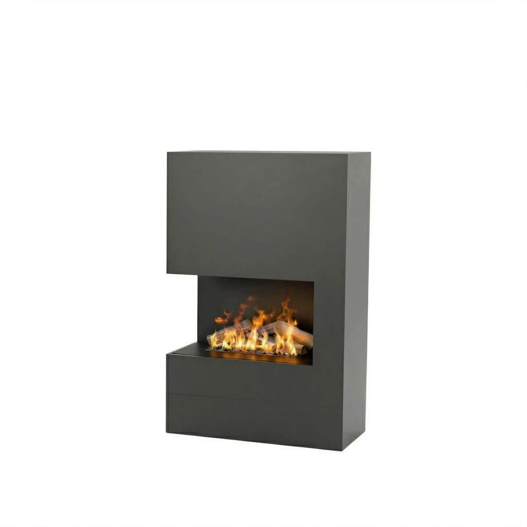 Glow Fire Tucholsky Rechtszijdig Grijs - OMC 600 | Vrijstaande Waterdamphaard - 91 cm x 150 cm x 35 cm afbeelding 1
