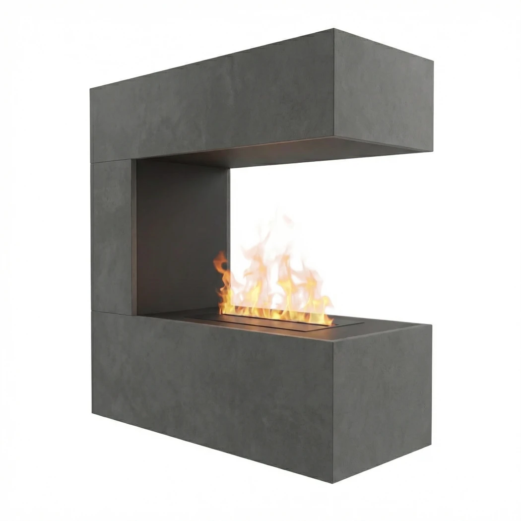 Schiller Wand Grijs - OMC 400 | Wandgemonteerde Waterdamp Haard door Glow Fire - Realistische Vlam, Geen Warmte afbeelding 1