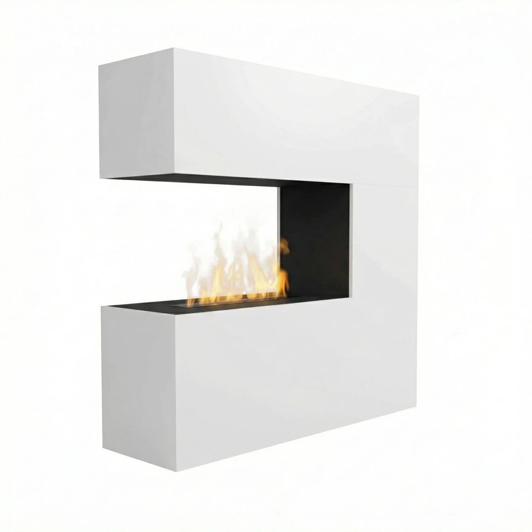 Glow Fire Schiller Wit - OMC 600 | Vrijstaande Waterdamphaard - 120 cm x 120 cm x 38 cm afbeelding 1