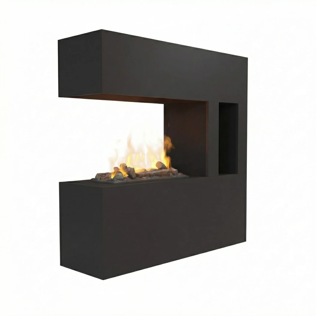 Schiller Pocket Black - OMC 600 | Vrijstaande Waterdamphaard - Realistische Vlam, Geen Warmte, Energiebesparende LEDs afbeelding 1