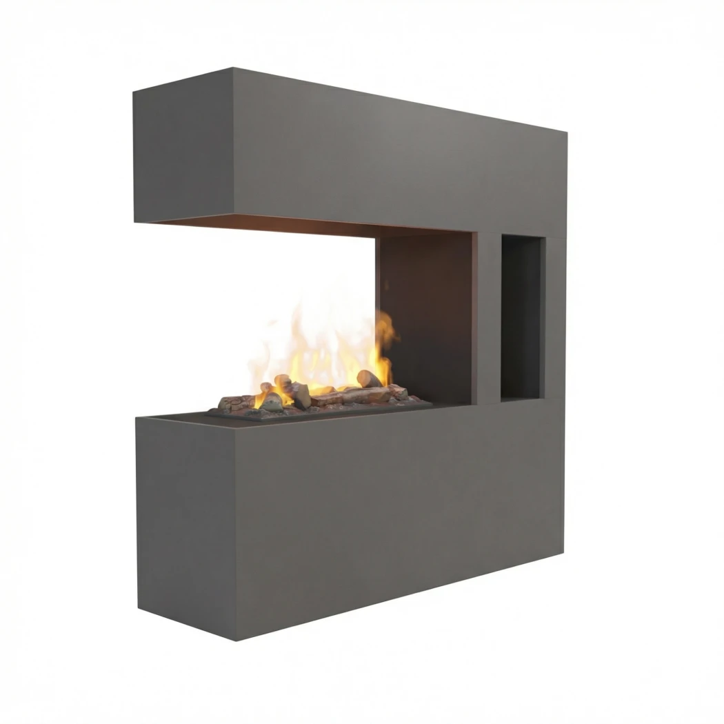 Schiller Pocket Grijs - OMC 600 | Vrijstaande Waterdamphaard - Realistische Vlam, Geen Warmte, Energiebesparende LEDs afbeelding 1