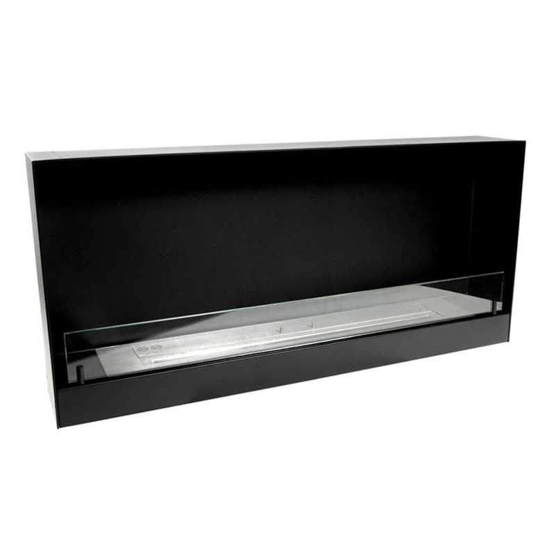 Zwart bio-ethanol haard inzetstuk (140 cm) | ScandiFlames | 1-zijdige inbouw bio-ethanol haard | Zwart afbeelding 1