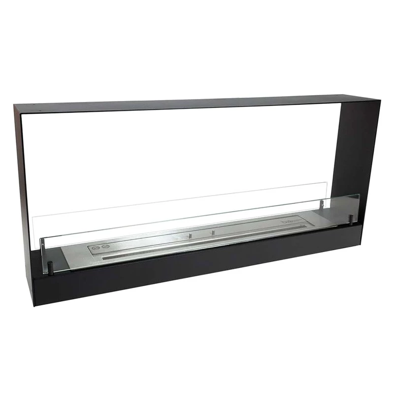 Slanke inbouwhaard 140 cm | ScandiFlames | 2-zijdige inbouw bio-ethanol haard | Zwart afbeelding 1