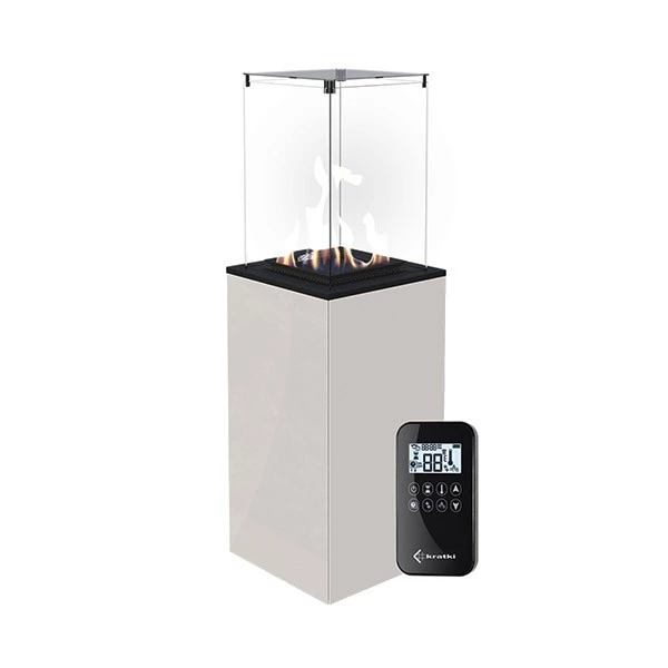 Deluxe Patio Remote outdoor gashaard - Wit  | Bioethanolhaard-shop.nl | Vrijstaande gashaard voor buiten