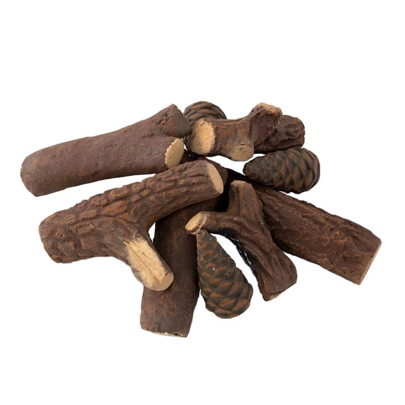 Keramisch hout - negen stuks  | Bioethanolhaard-shop.nl | Decoratie voor een bio-ethanol haard