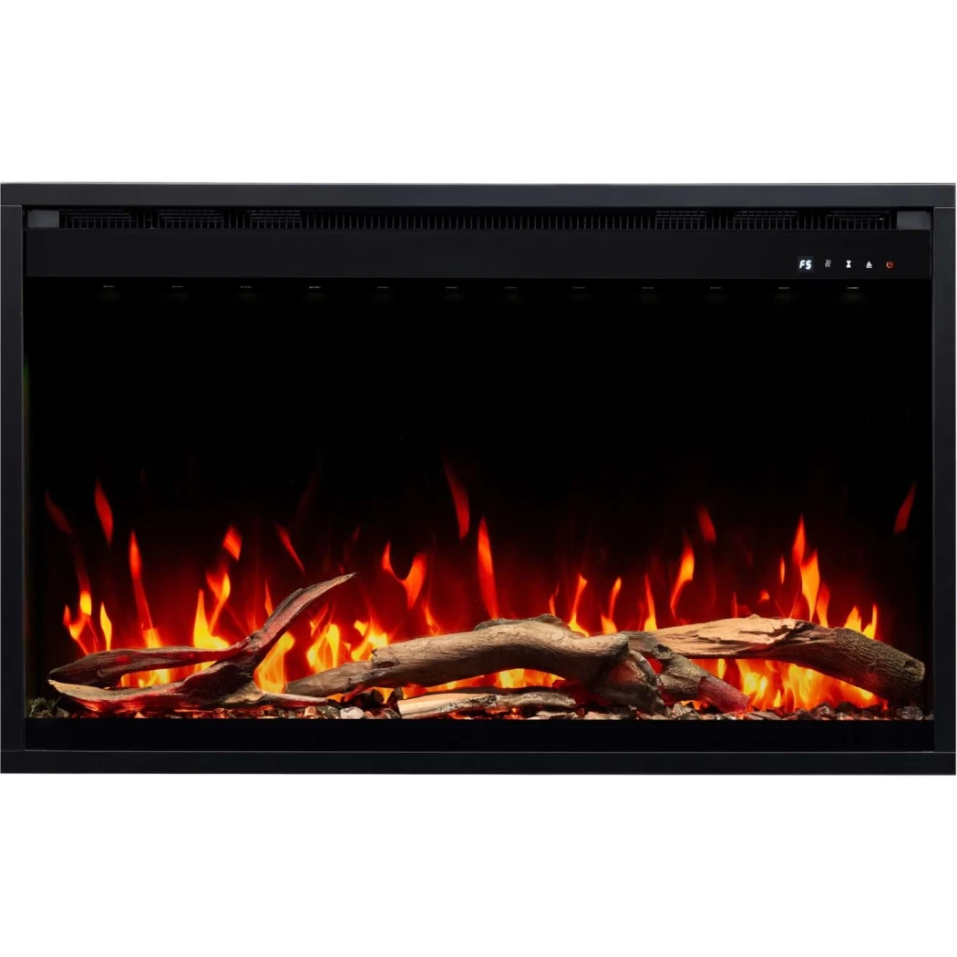 Aflamo 3D Elektrische Haard Inzetstuk 100 × 60 cm (39 inch) - Ingebouwd, 3D Vlam, Houtblokken & Kristallen, App & Afstandsbediening, 1500 W Warmteafgifte afbeelding