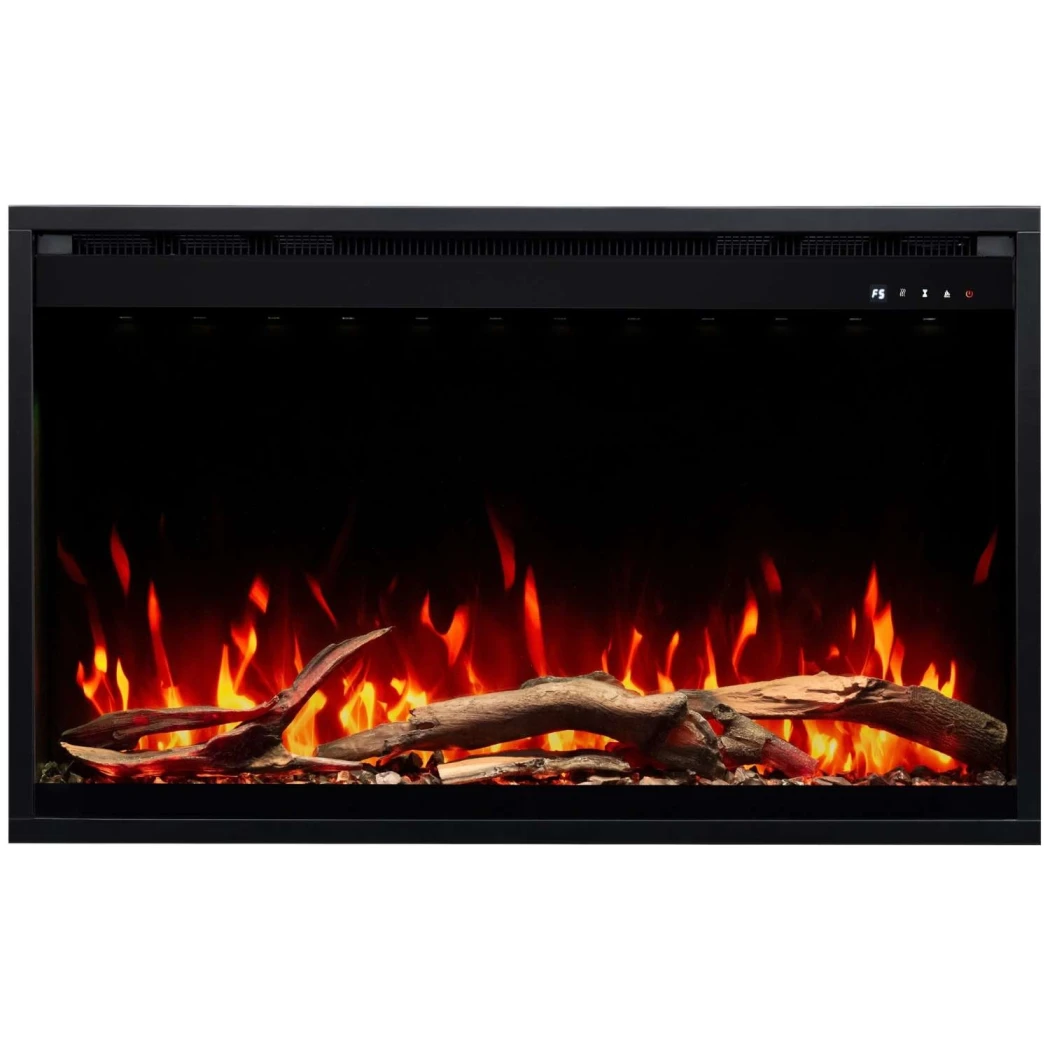 Aflamo 3D elektrische haardinzet 80 × 60 cm (31") - Ingebouwd, 3D Vlam, Houtblokken & Kristallen, App-bediening, 1500 W afbeelding 1
