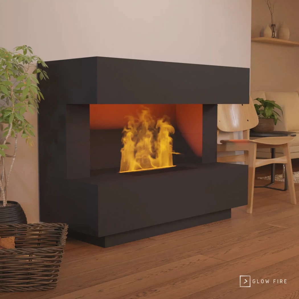 Kant Waterdamp haard - Sort Glow Fire | Bioethanolhaard-shop.nl | Vrijstaande waterdamphaard