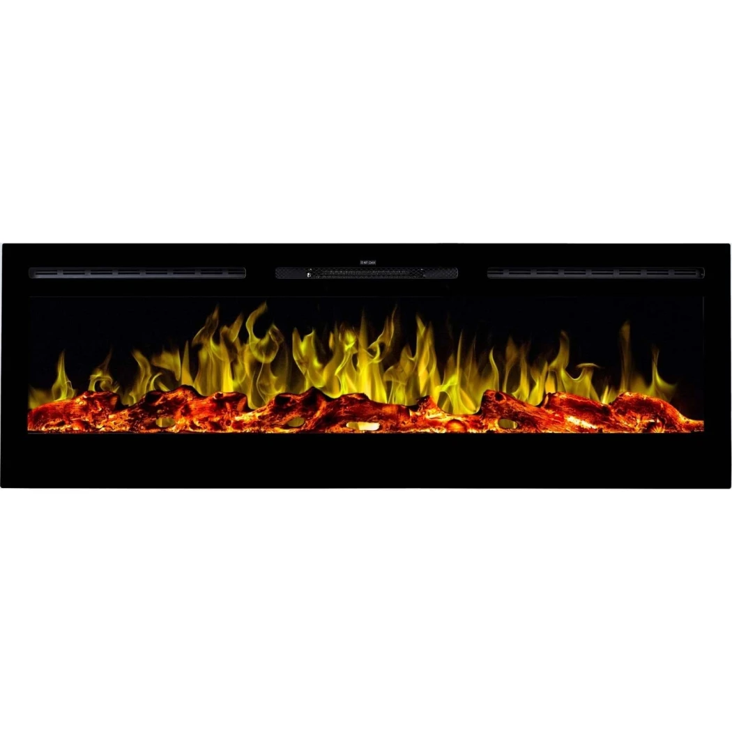 Aflamo Majestic Elektrische Haard 128 cm (50") - Wandgemonteerd of Ingebouwd, LED Vlam, Afstandsbediening, Houtblokken & Kristallen, 1500 W afbeelding 1