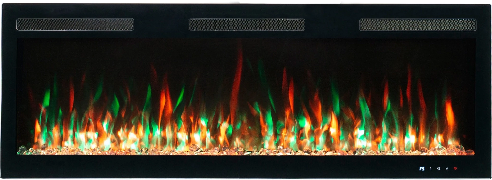Aflamo Majestic PRO Elektrische Haard 183 cm (72 inch) - Inbouw of Wandgemonteerd, Zwart Glas, LED Vlam, Smart App, 1500 W afbeelding 1
