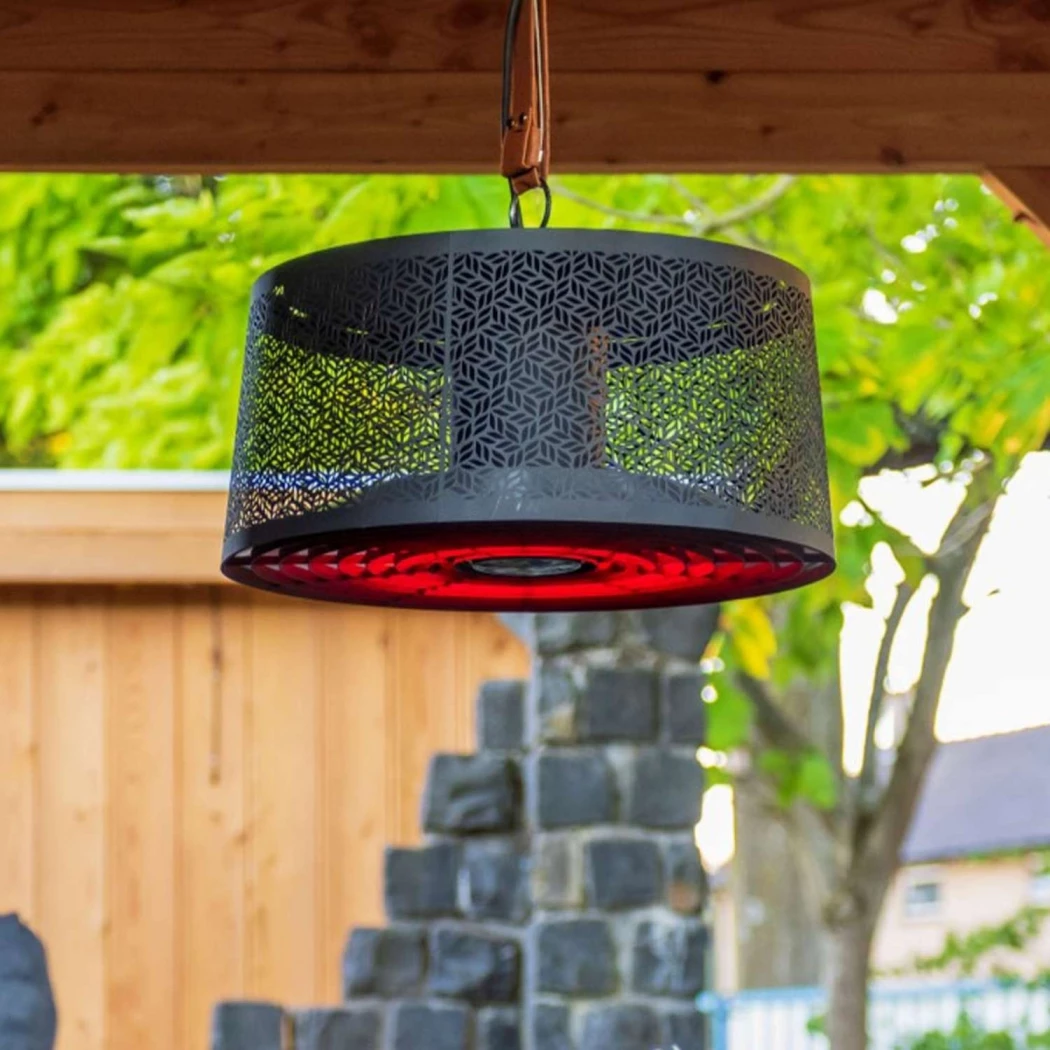 Moderna Artix 2000W Sort Hængende Sunred  | Bioethanolhaard-shop.nl | Hangende elektrische terrasverwarmer