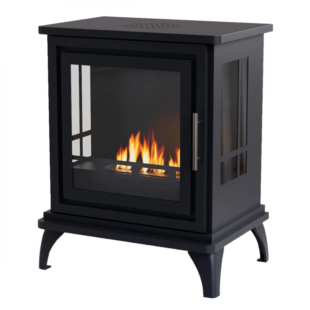 ScandiFlames Nashville zwart - vrijstaande bio-ethanol open haard kachel - 6 uur brandtijd - 2 kW warmteafgifte afbeelding 1