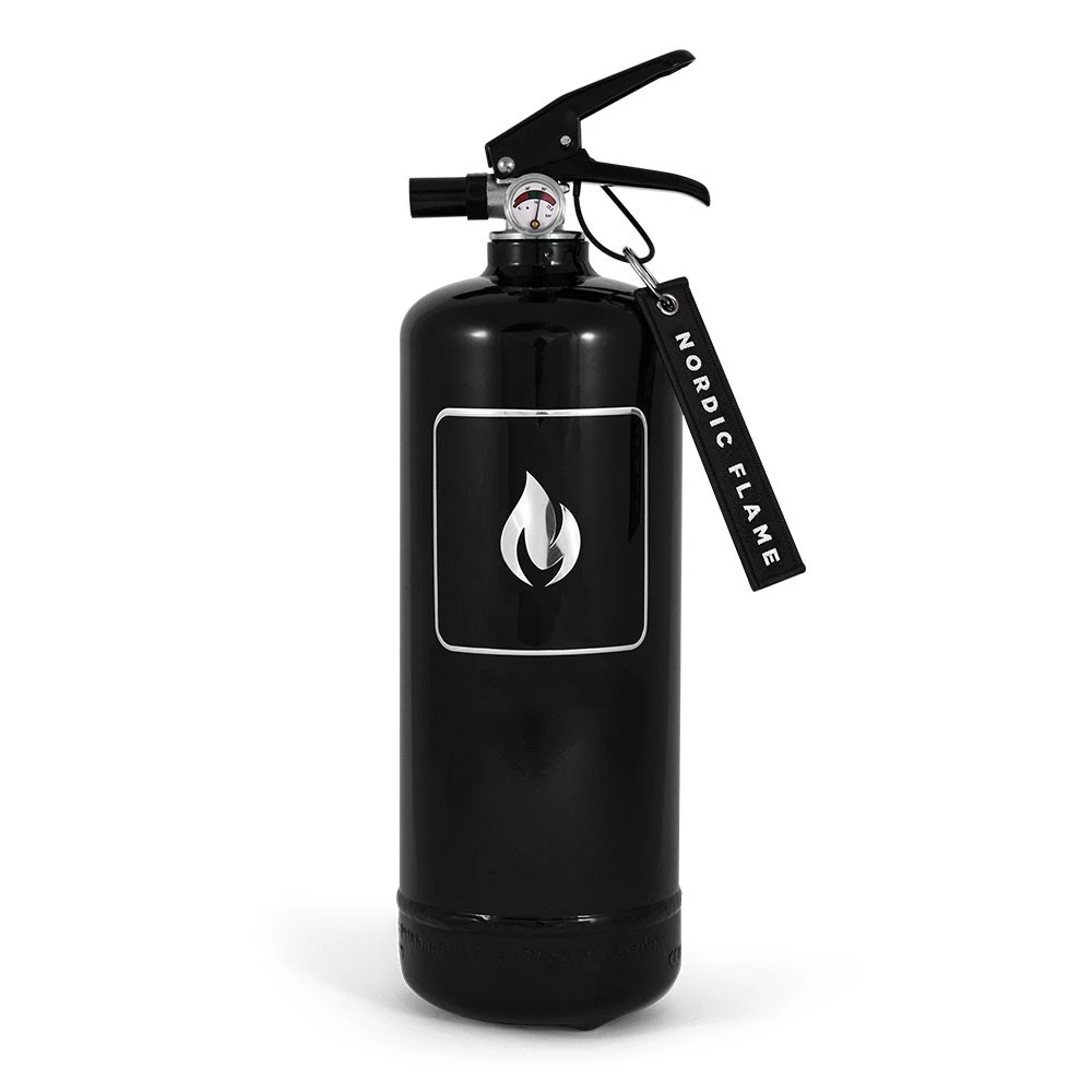 Zwarte brandblusser 2 kg - Classic Nordic Flame  | Bioethanolhaard-shop.nl | Accessoires voor een bio-ethanol haard