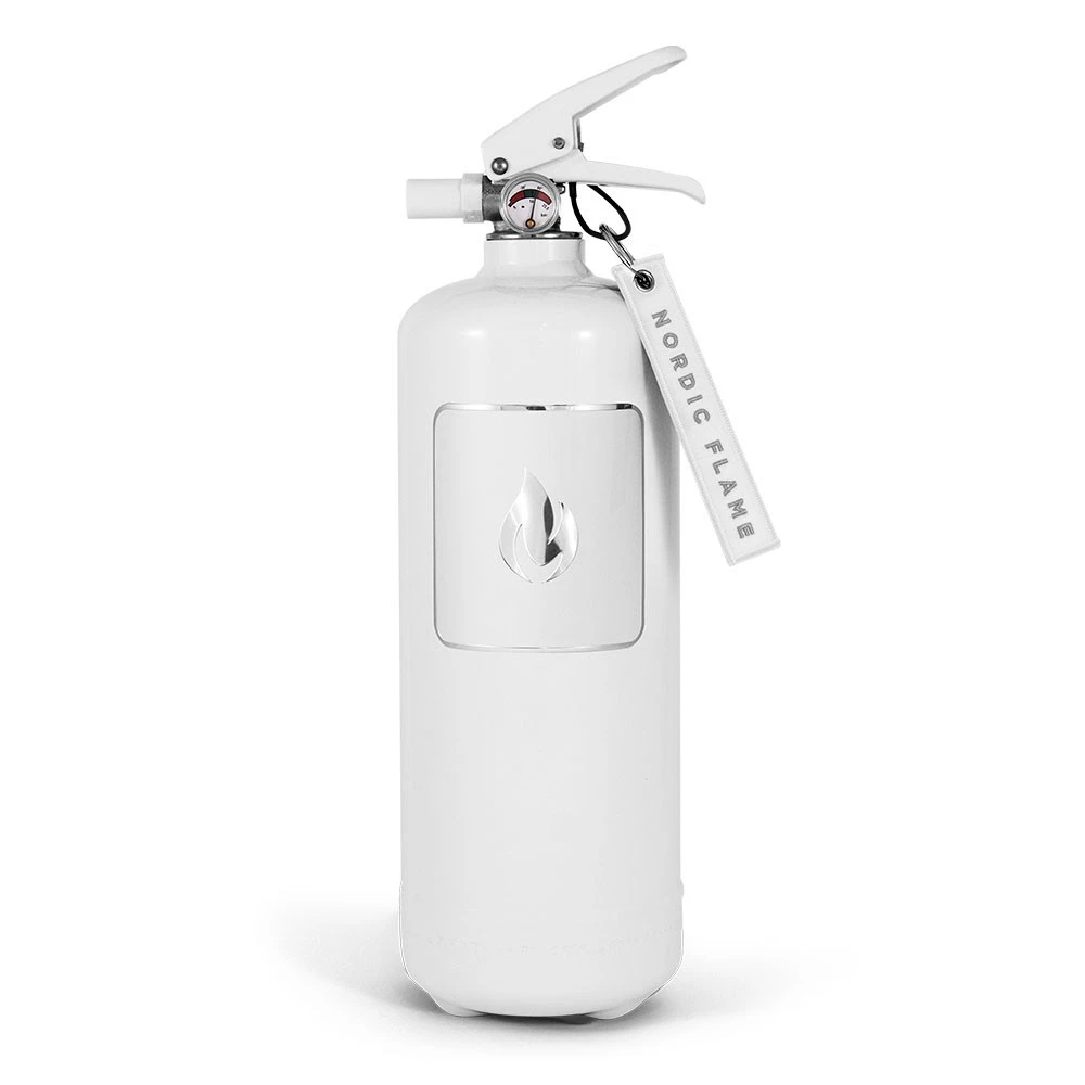 Witte brandblusser 2kg - Classic Nordic Flame  | Bioethanolhaard-shop.nl | Accessoires voor een bio-ethanol haard