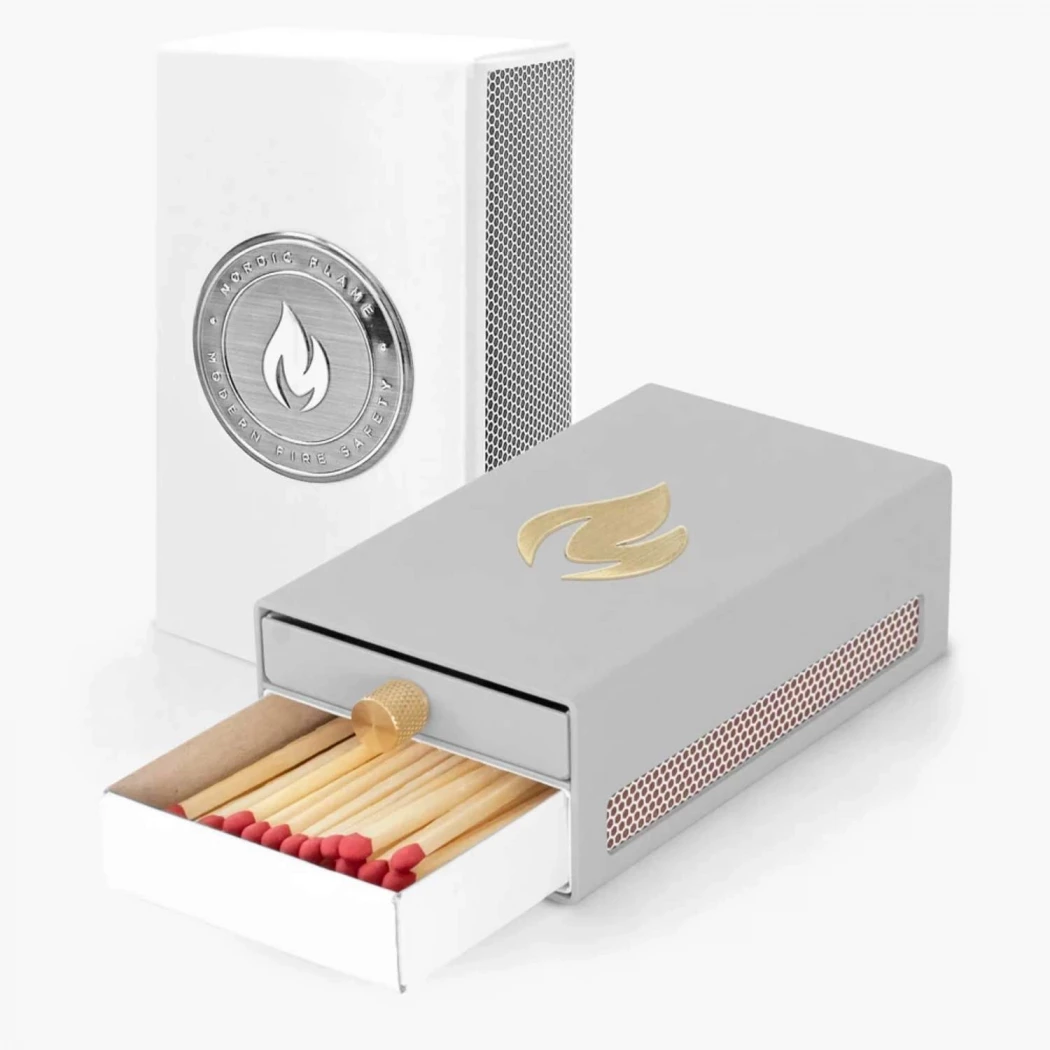 Lucifers Matchbox – Grijs Nordic Flame  | Bioethanolhaard-shop.nl |
