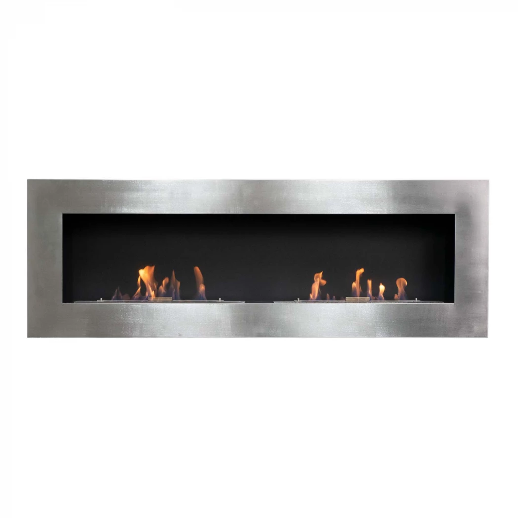 Murus 1600 - Geborsteld staal ScandiFlames  | Bioethanolhaard-shop.nl | Hangende bio-ethanol haard